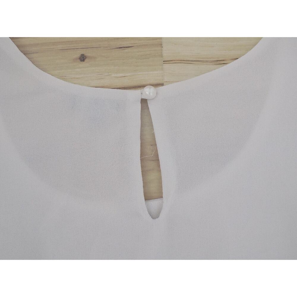 Charlotte Russe sleeveless blouse crop top cream lace hem size Small - Picture 8 of 10